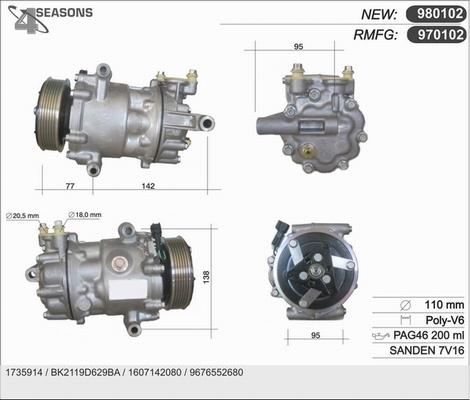 AHE 970102 - Compressore, Climatizzatore www.autoricambi360.it
