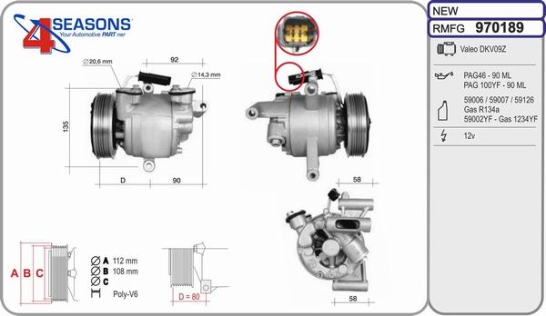 AHE 970189 - Compressore, Climatizzatore www.autoricambi360.it