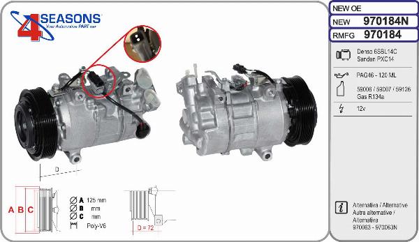 AHE 970184N - Compressore, Climatizzatore www.autoricambi360.it