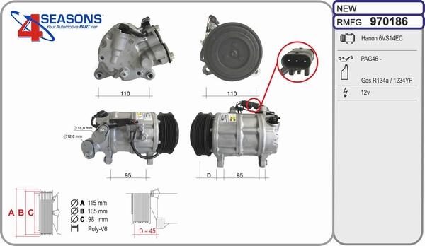 AHE 970186 - Compressore, Climatizzatore www.autoricambi360.it