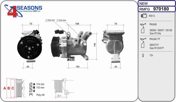 AHE 970180 - Compressore, Climatizzatore www.autoricambi360.it