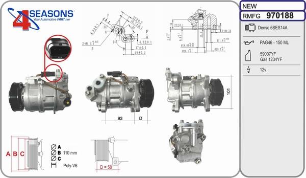 AHE 970188 - Compressore, Climatizzatore www.autoricambi360.it