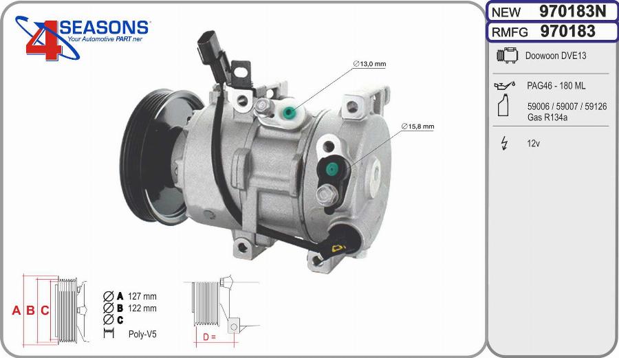 AHE 970183N - Compressore, Climatizzatore www.autoricambi360.it