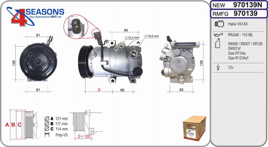AHE 970139N - Compressore, Climatizzatore www.autoricambi360.it
