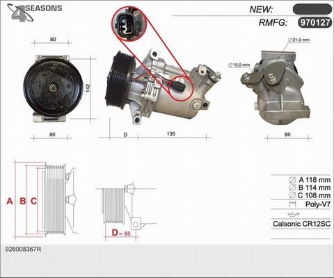 AHE 970127 - Compressore, Climatizzatore www.autoricambi360.it