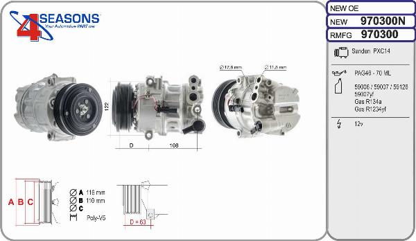 AHE 970300 - Compressore, Climatizzatore www.autoricambi360.it