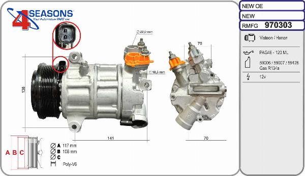 AHE 970303 - Compressore, Climatizzatore www.autoricambi360.it