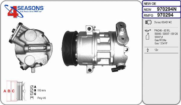 AHE 970294N - Compressore, Climatizzatore www.autoricambi360.it