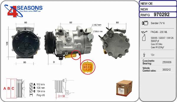AHE 970292 - Compressore, Climatizzatore www.autoricambi360.it