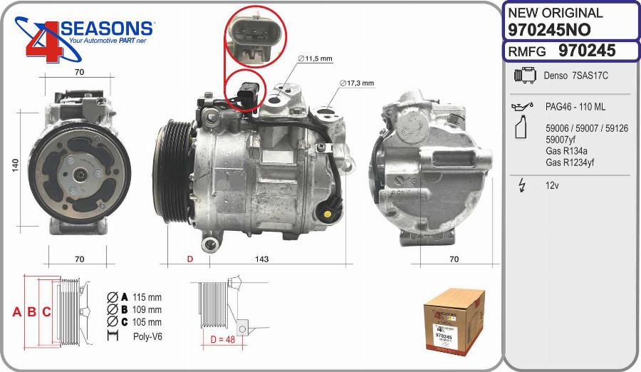 AHE 970245 - Compressore, Climatizzatore www.autoricambi360.it