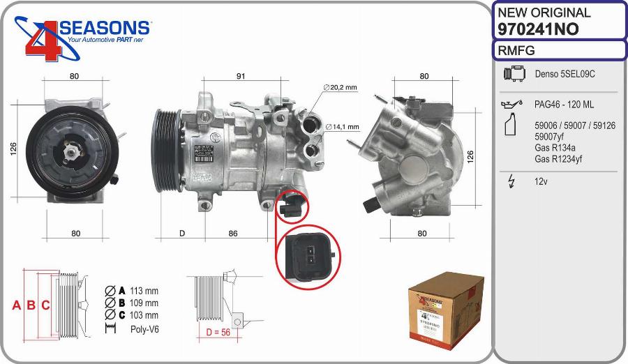 AHE 970241NO - Compressore, Climatizzatore www.autoricambi360.it