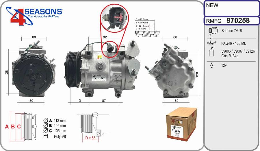 AHE 970258 - Compressore, Climatizzatore www.autoricambi360.it