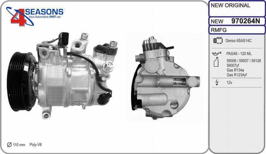 AHE 970264N - Compressore, Climatizzatore www.autoricambi360.it