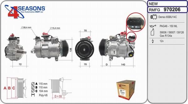 AHE 970206 - Compressore, Climatizzatore www.autoricambi360.it