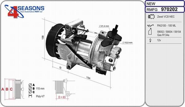AHE 970202 - Compressore, Climatizzatore www.autoricambi360.it