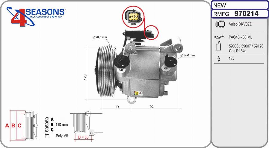 AHE 970214 - Compressore, Climatizzatore www.autoricambi360.it