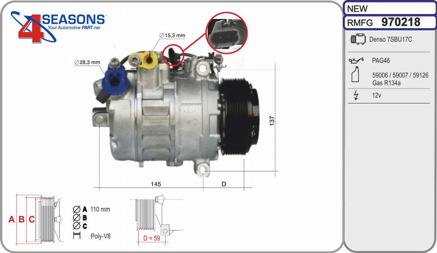 AHE 970218 - Compressore, Climatizzatore www.autoricambi360.it