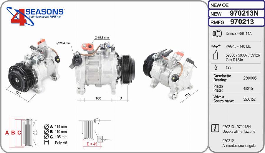 AHE 970213N - Compressore, Climatizzatore www.autoricambi360.it