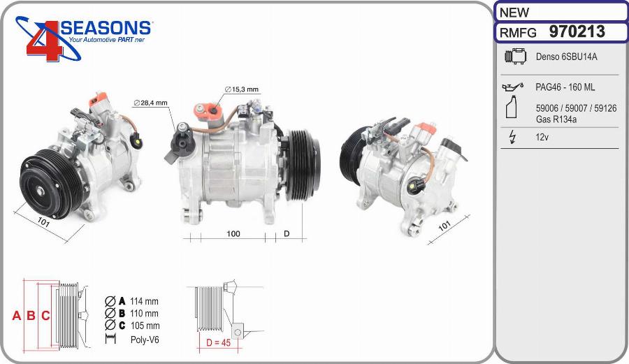 AHE 970213 - Compressore, Climatizzatore www.autoricambi360.it