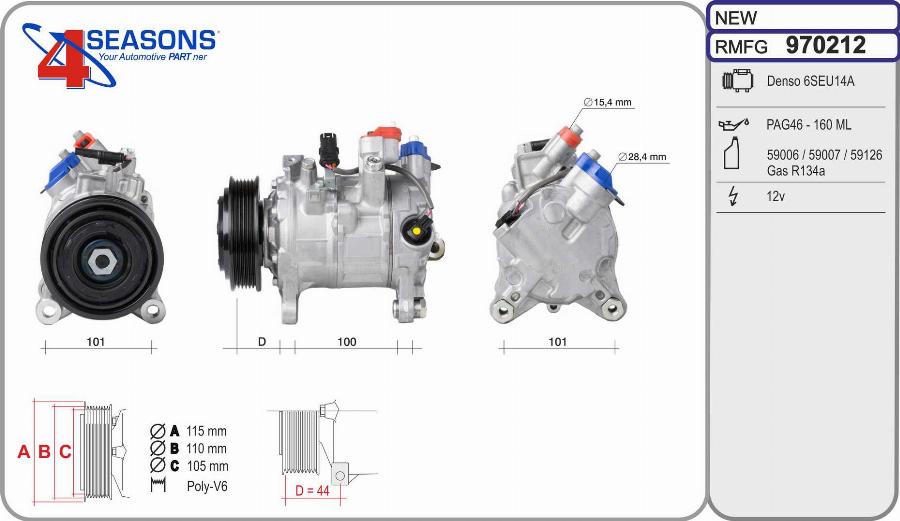 AHE 970212 - Compressore, Climatizzatore www.autoricambi360.it