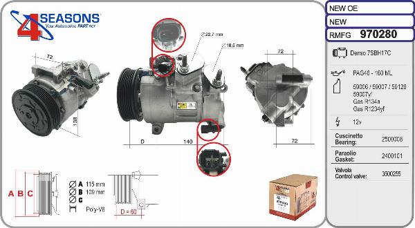AHE 970280 - Compressore, Climatizzatore www.autoricambi360.it