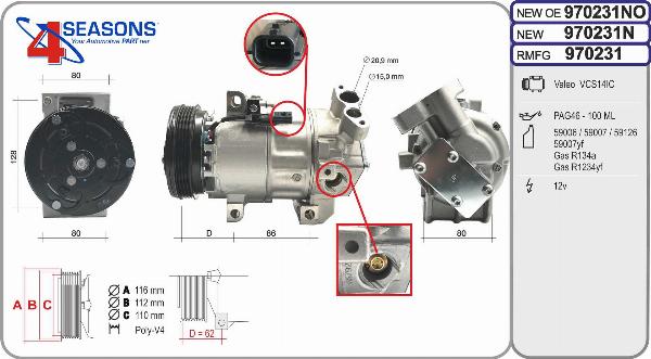 AHE 970231N - Compressore, Climatizzatore www.autoricambi360.it