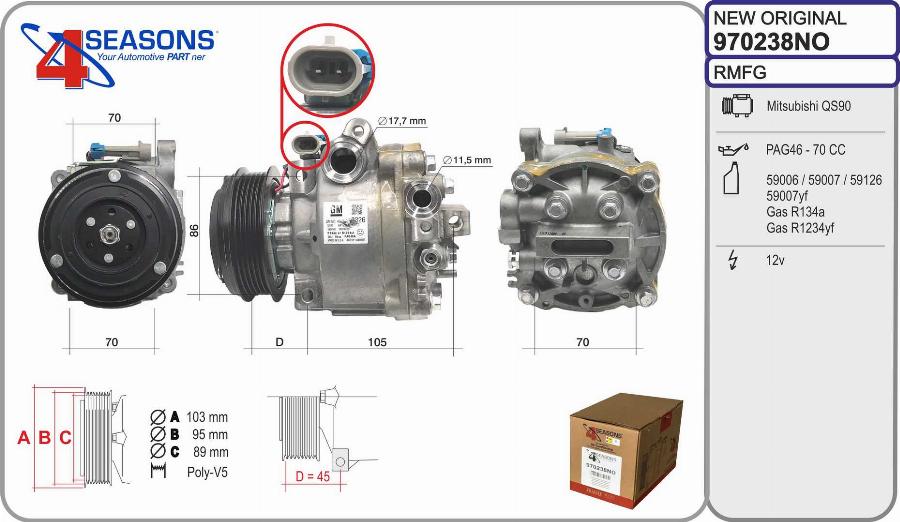 AHE 970238NO - Compressore, Climatizzatore www.autoricambi360.it