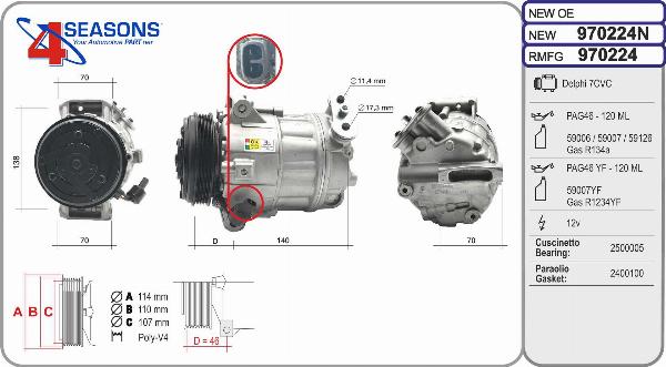 AHE 970224N - Compressore, Climatizzatore www.autoricambi360.it