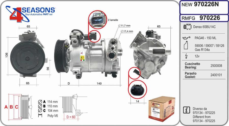 AHE 970226N - Compressore, Climatizzatore www.autoricambi360.it