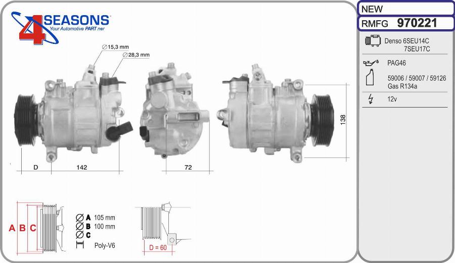 AHE 970221 - Compressore, Climatizzatore www.autoricambi360.it