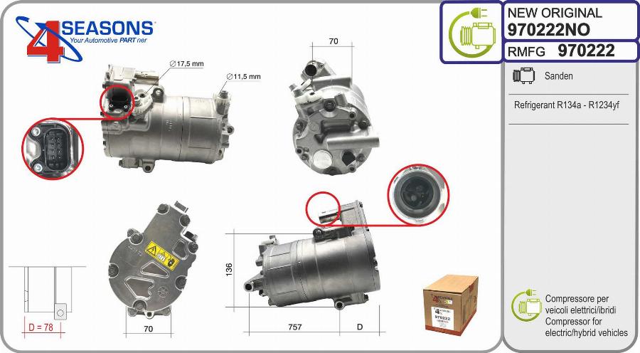 AHE 970222NO - Compressore, Climatizzatore www.autoricambi360.it
