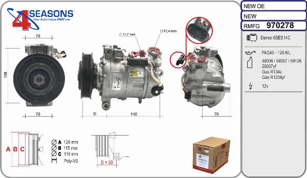 AHE 970278 - Compressore, Climatizzatore www.autoricambi360.it