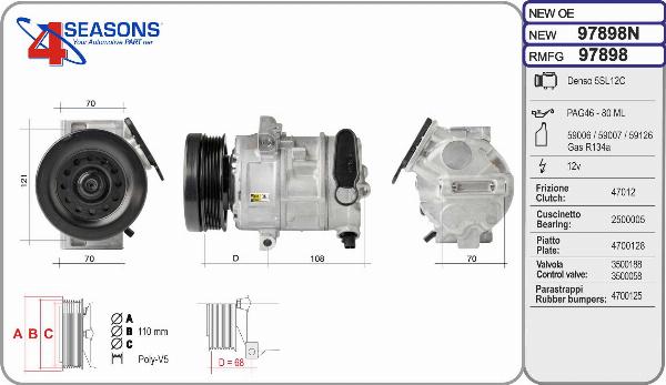 AHE 97898N - Compressore, Climatizzatore www.autoricambi360.it