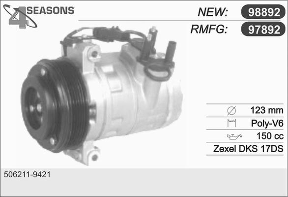 AHE 97892 - Compressore, Climatizzatore www.autoricambi360.it
