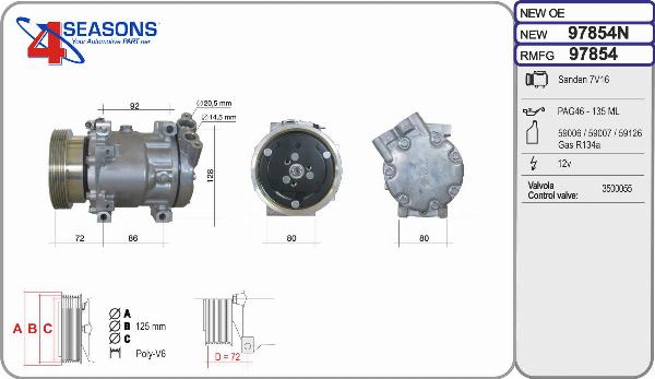 AHE 97854N - Compressore, Climatizzatore www.autoricambi360.it