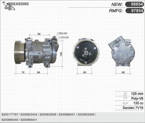 AHE 97854 - Compressore, Climatizzatore www.autoricambi360.it