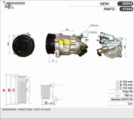 AHE 97864 - Compressore, Climatizzatore www.autoricambi360.it