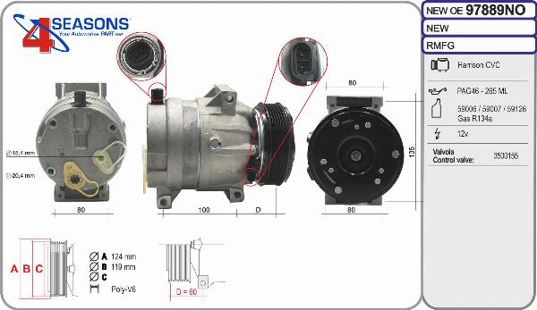 AHE 97889NO - Compressore, Climatizzatore www.autoricambi360.it