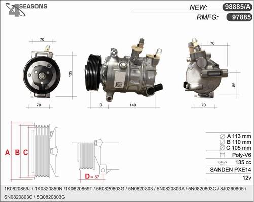 AHE 97885 - Compressore, Climatizzatore www.autoricambi360.it