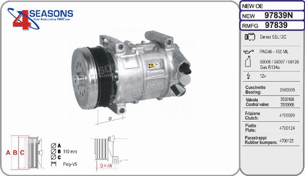 AHE 97839N - Compressore, Climatizzatore www.autoricambi360.it