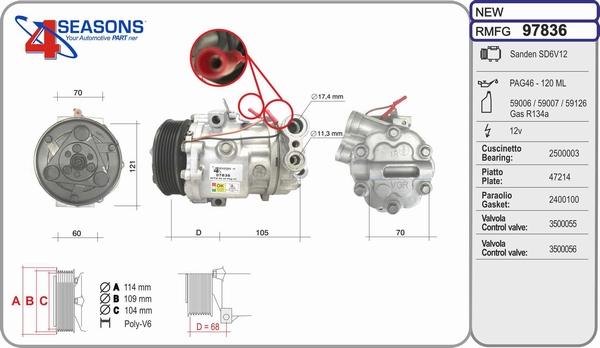 AHE 97836 - Compressore, Climatizzatore www.autoricambi360.it