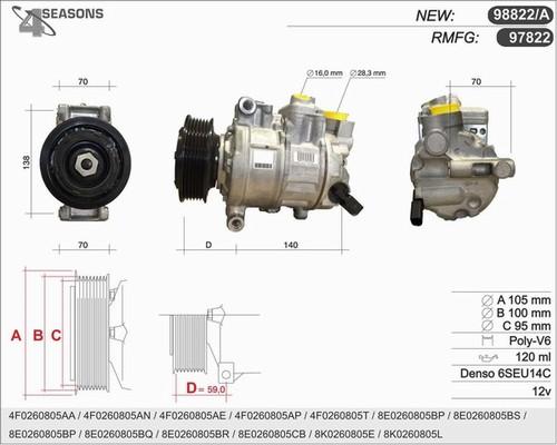 AHE 97822 - Compressore, Climatizzatore www.autoricambi360.it