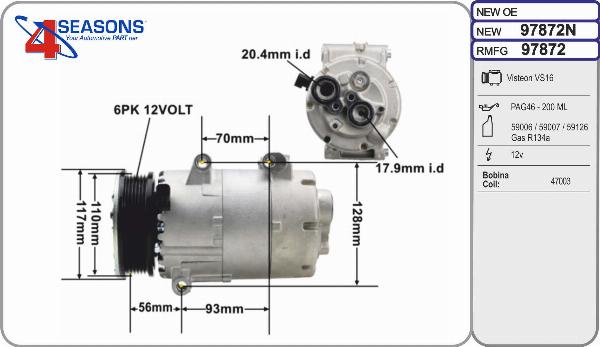 AHE 97872N - Compressore, Climatizzatore www.autoricambi360.it