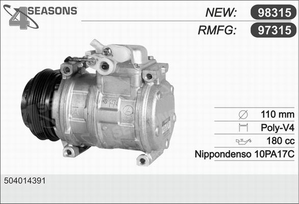 AHE 97315 - Compressore, Climatizzatore www.autoricambi360.it
