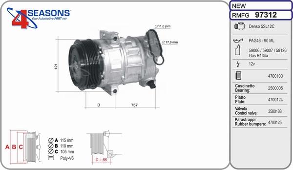 AHE 97312 - Compressore, Climatizzatore www.autoricambi360.it