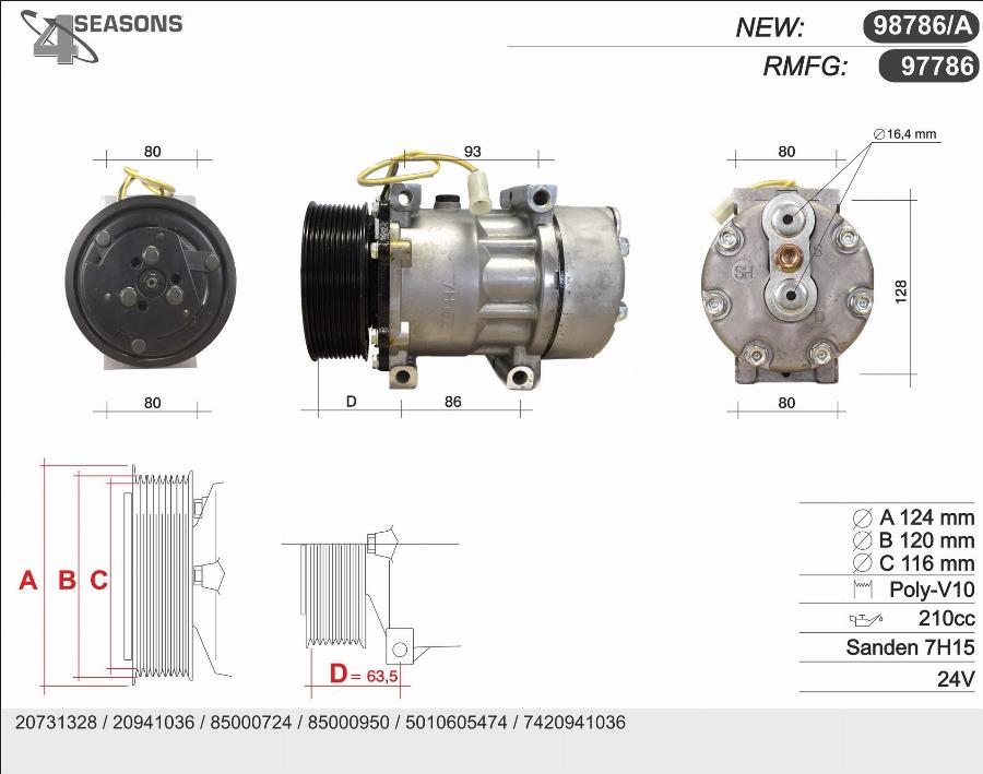 AHE 97786 - Compressore, Climatizzatore www.autoricambi360.it