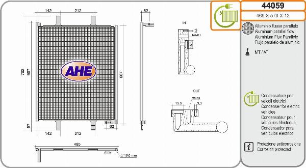 AHE 44059 - Condensatore, Climatizzatore www.autoricambi360.it