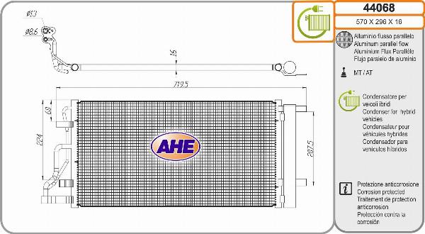 AHE 44068 - Condensatore, Climatizzatore www.autoricambi360.it