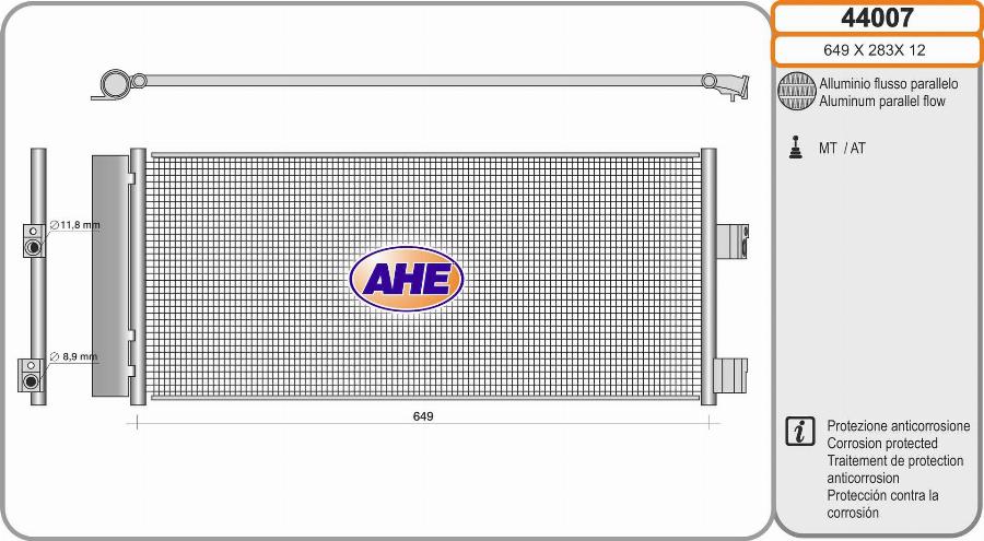 AHE 44007 - Condensatore, Climatizzatore www.autoricambi360.it