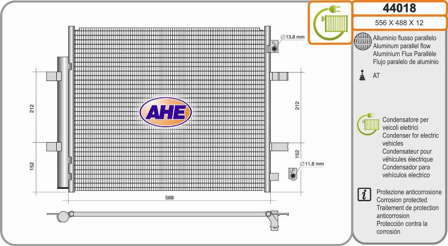 AHE 44018 - Condensatore, Climatizzatore www.autoricambi360.it